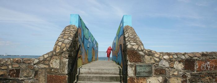 Low angle view of built structure against sky