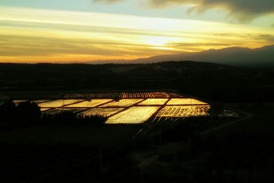 View of landscape at sunset