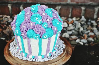 Close-up of cupcakes on table