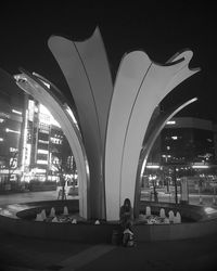 Woman standing in city