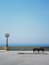 Scenic view of beach against clear sky