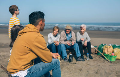 People sitting at beach