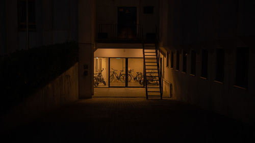 Interior of building bike storage