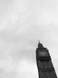 Low angle view of tower against cloudy sky
