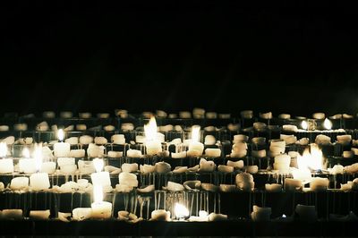 Row of illuminated lanterns