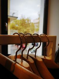 Close-up of eyeglasses on table by window