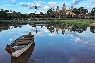 Reflection of building in lake