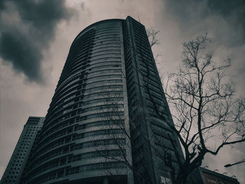 Low angle view of modern building against sky