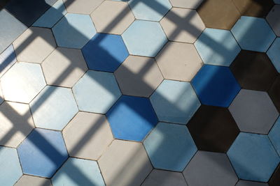 Full frame shot of blue flooring