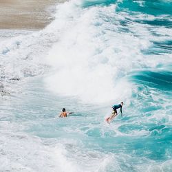 Man surfing on wave