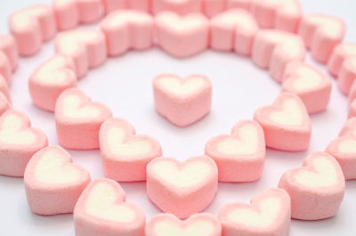 Close-up of heart shape cake