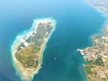 High angle view of sea shore