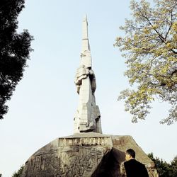 Low angle view of temple against clear sky