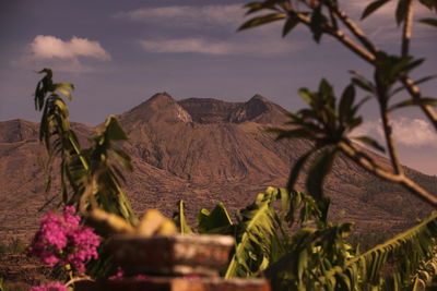 Scenic view of mount batur against sky