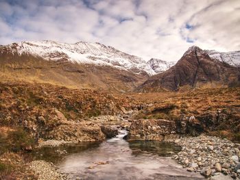 Legendary fairy pools at glenbrittle at foot of the black cuillin mountains. isle of skye, scotland