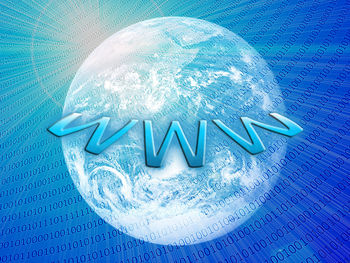 Digital composite image of text on blue wall