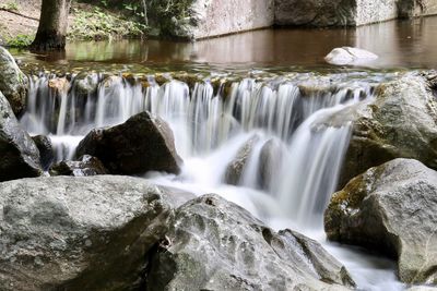 Scenic view of waterfall