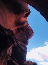 Low angle view of rock formation