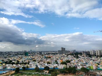 High angle view of city