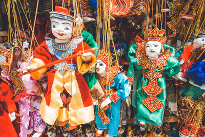 Toys for sale in market stall