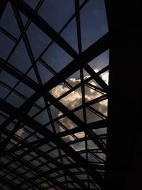 Low angle view of skylight in building