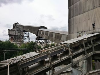 Abandoned factory against sky