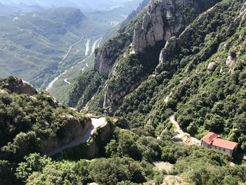 High angle view of mountain range