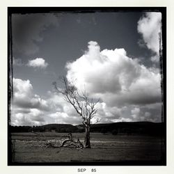 Scenic view of landscape against cloudy sky