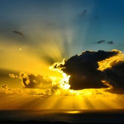 Scenic view of dramatic sky during sunset