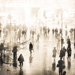 Rainy shibuya.  the famous shibuya crossing in tokyo, on a rainy and cold day.
