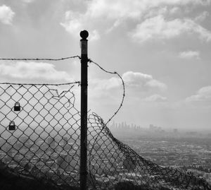 Fence against sky