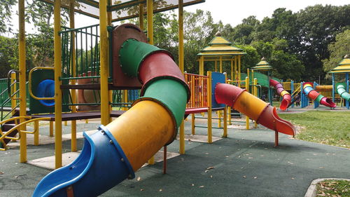 Low angle view of child in park