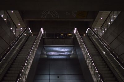 Low angle view of escalator