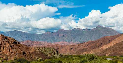 Panoramic view of mountains against sky