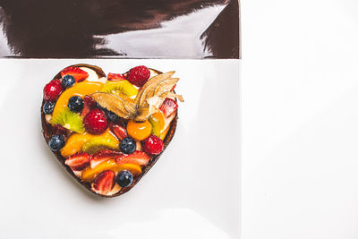 Directly above shot of fruits in plate