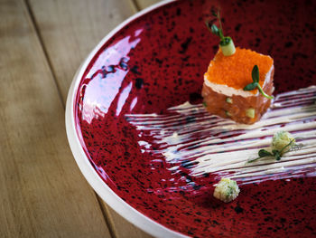 Close-up of food served in plate