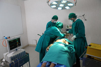 Low angle view of people on stage