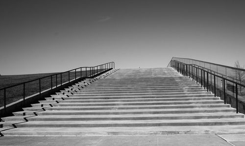 Staircase against clear sky