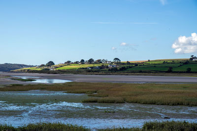 Scenic view of land against sky