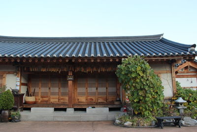 Exterior of building against clear sky