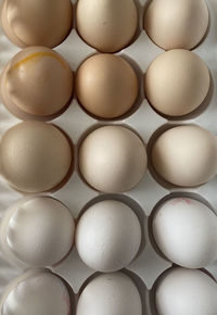 Full frame shot of eggs in container