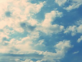 Low angle view of clouds in sky