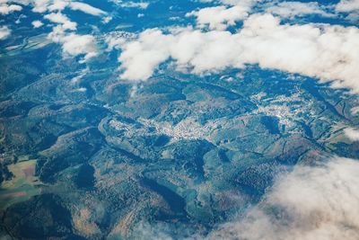 Aerial view of landscape against sky