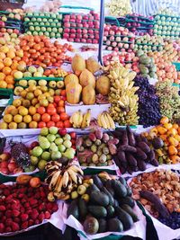 Various fruits for sale at market stall