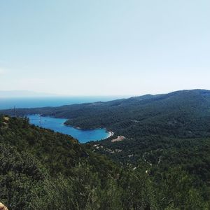 Scenic view of landscape against clear sky