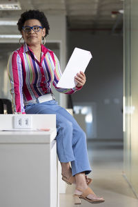 Woman working with smart phone