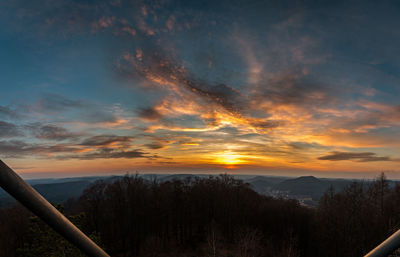 Scenic view of dramatic sky during sunset