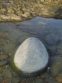 Reflection of rocks in water