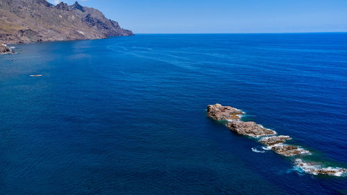 Roques de las bodegas tenerife spain drone photo