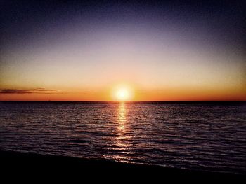 Scenic view of sea at sunset